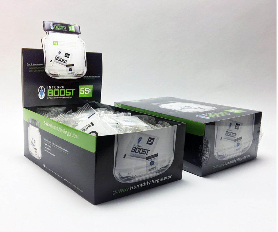 Desiccare Integra BOOST® 2-way humidity control packs in retail display